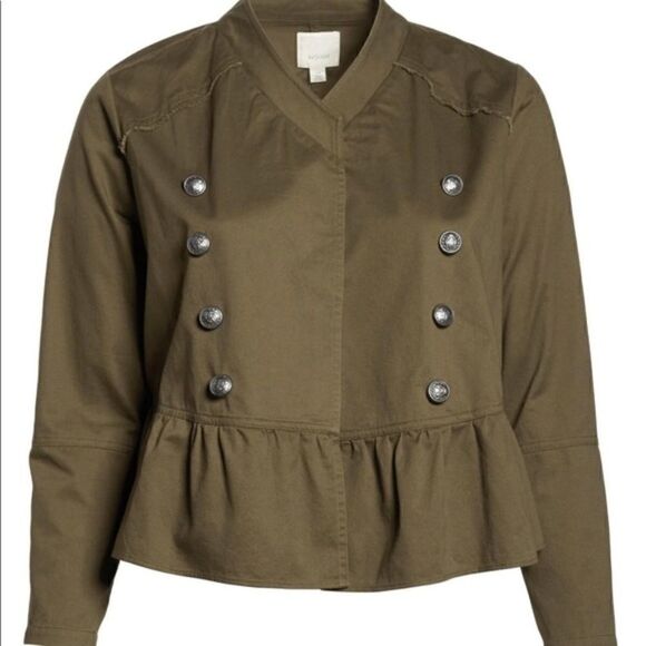 NWT Sejour Olive Green Military Style Jacket 16W - Picture 2 of 6